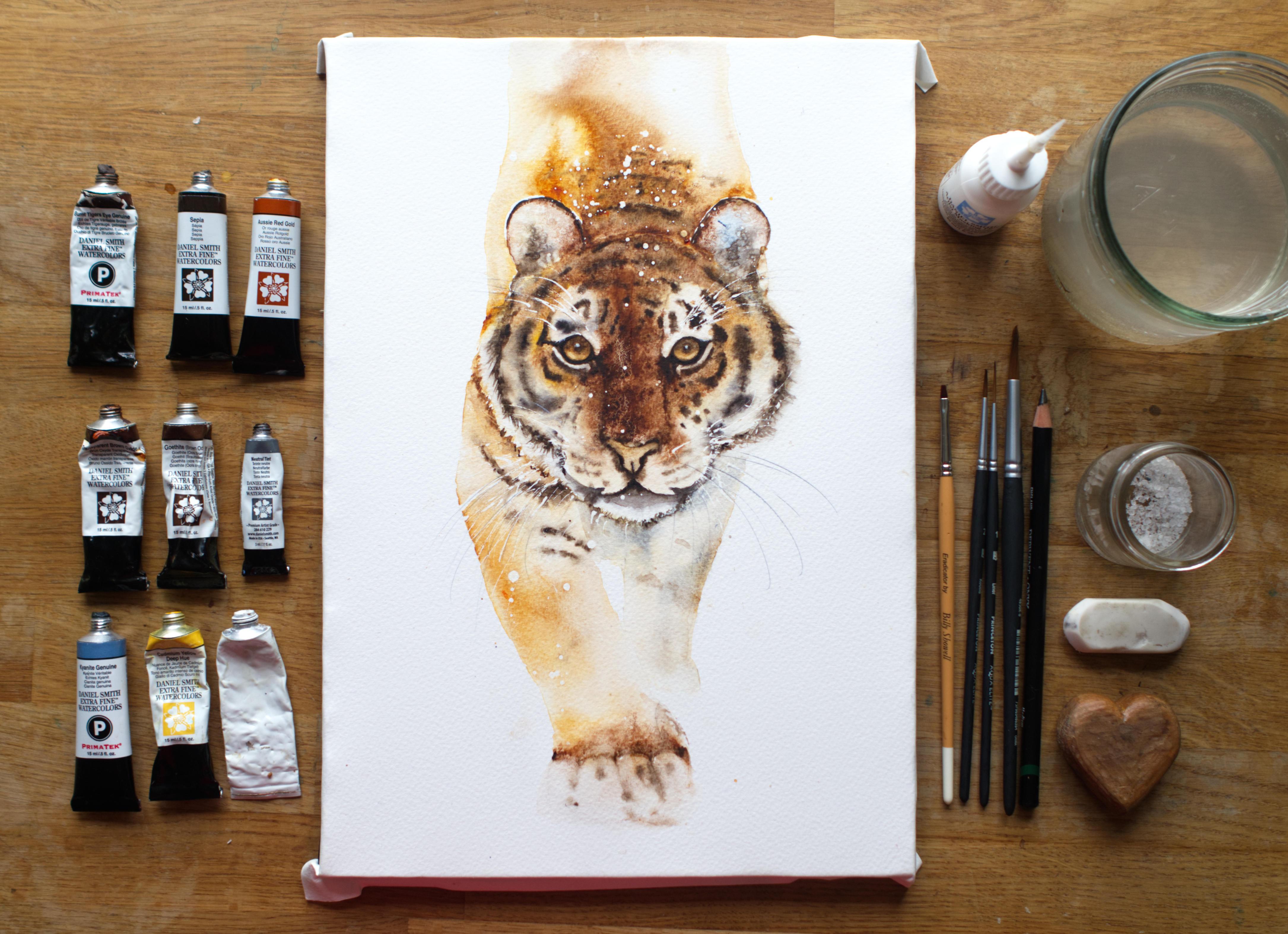 Tiger. A Free-Flow Watercolour Masterclass with Jane Davies, Jane Davies