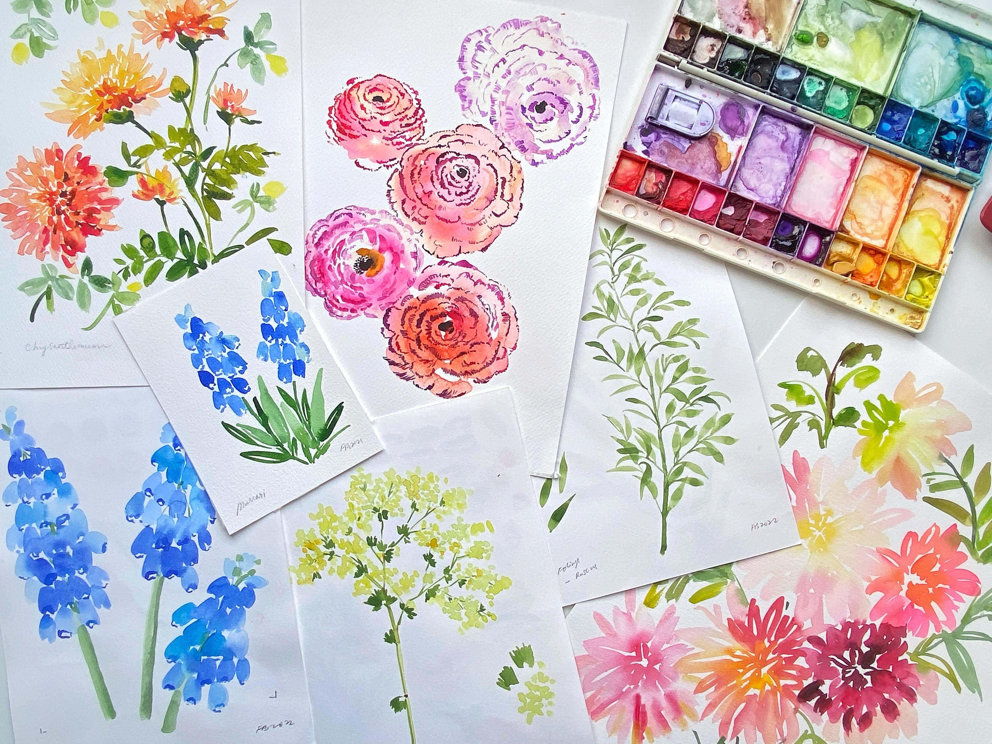 Pinceau à Ongles à Rayures Françaises pour Peinture de Fleurs