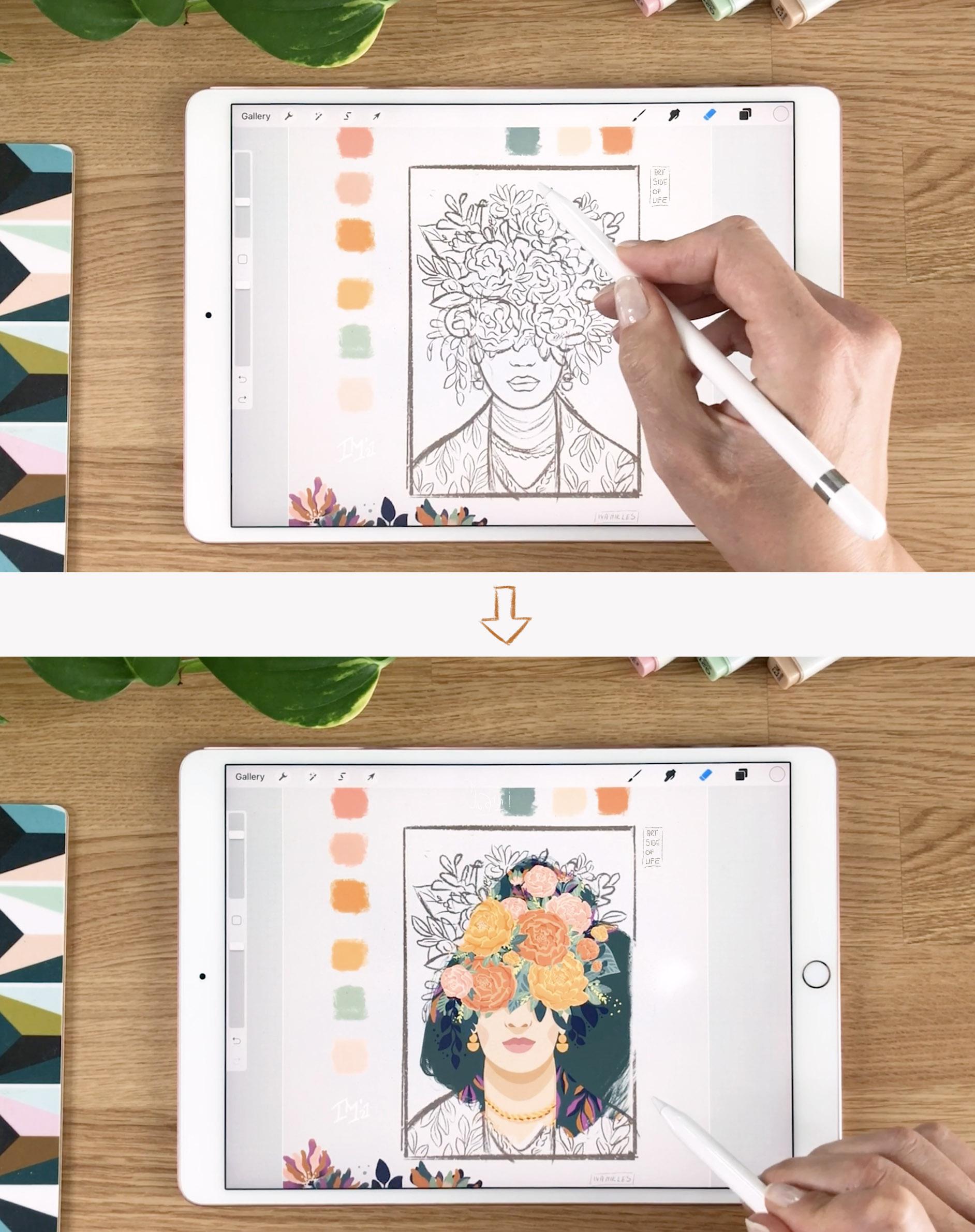 Reveal Brushes for Procreate - Art Reveal Videos for Instagram Reels