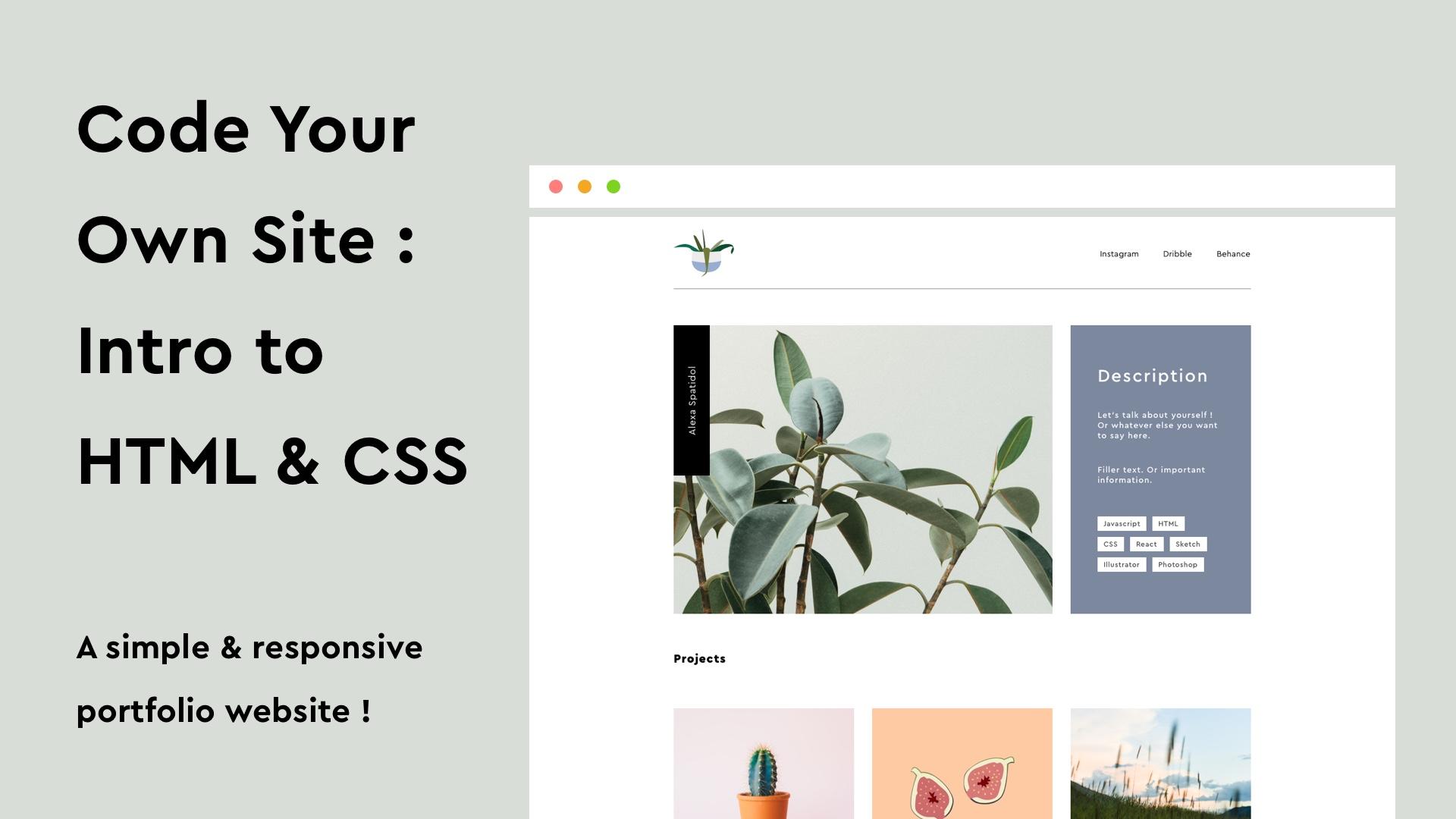 Build Your Own Portfolio Site from Scratch: Intro to HTML & CSS | Alexa ...