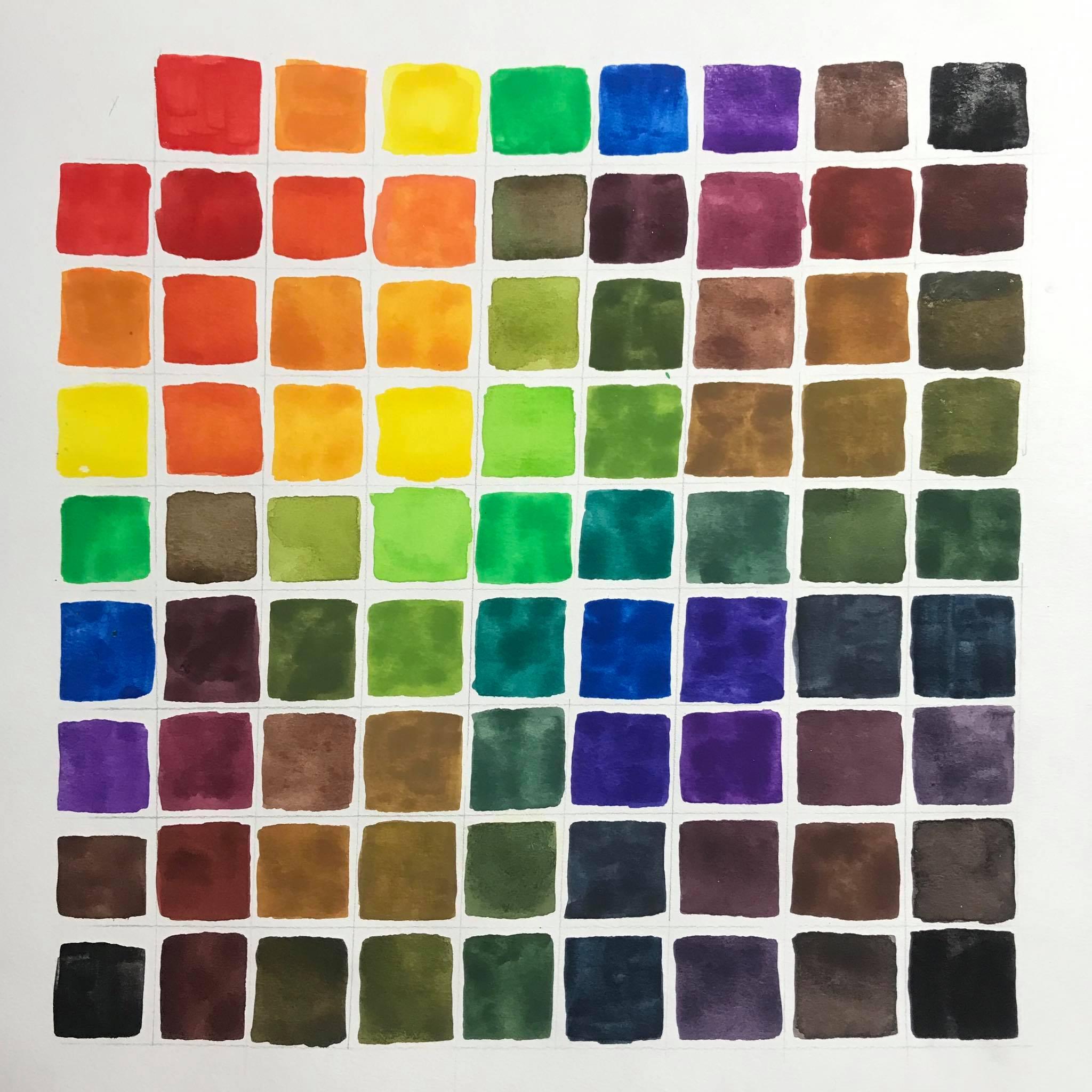 Paint a watercolor mixing chart Liliane Avalos Skillshare