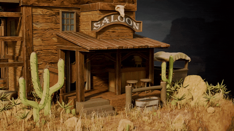 نمایش صحنه وسترن ساخته شده