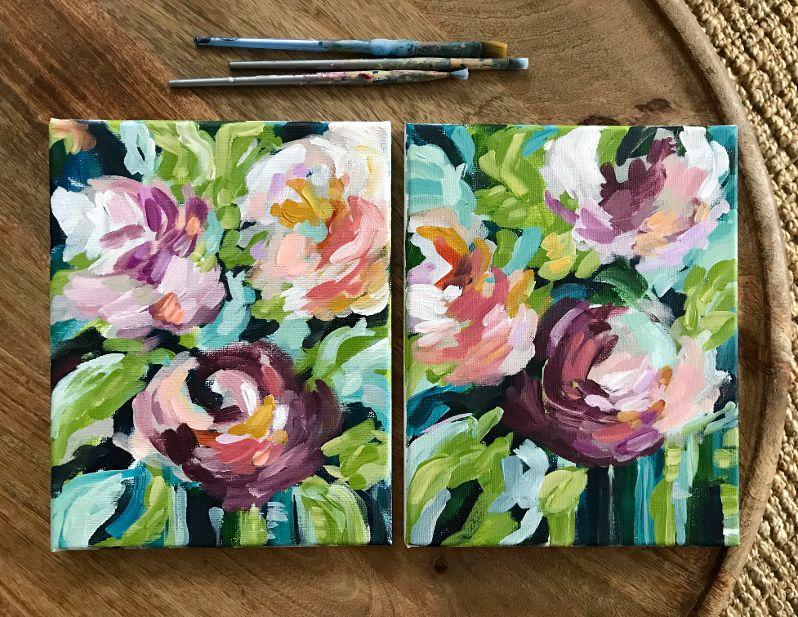 Learn To Paint Flowers With Acrylic Paint Modern Abstract Flowers