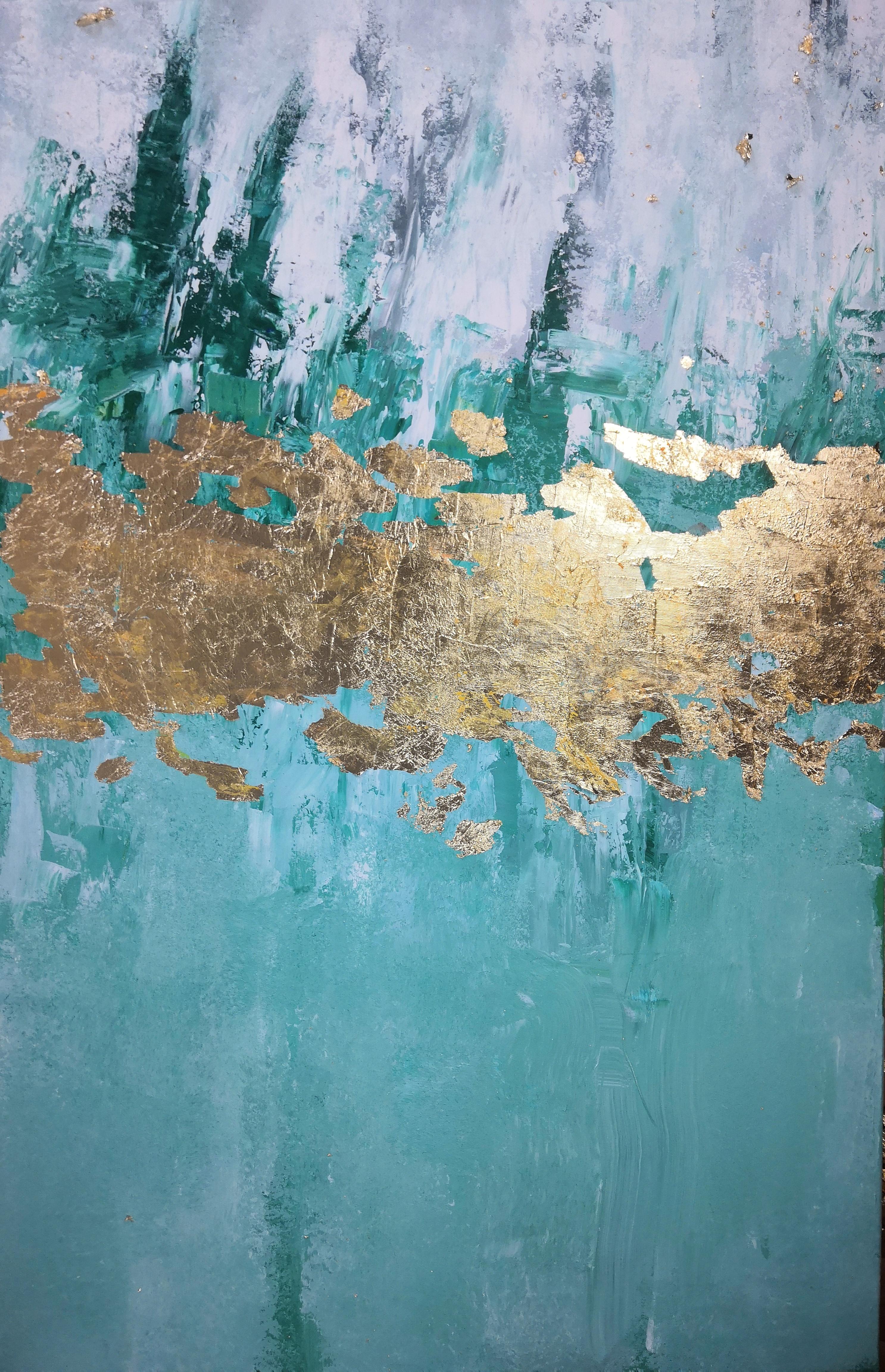 Abstract Painting Have Fun Creating Modern Gold Leaf Acrylic Painting George Daniel Tudorache