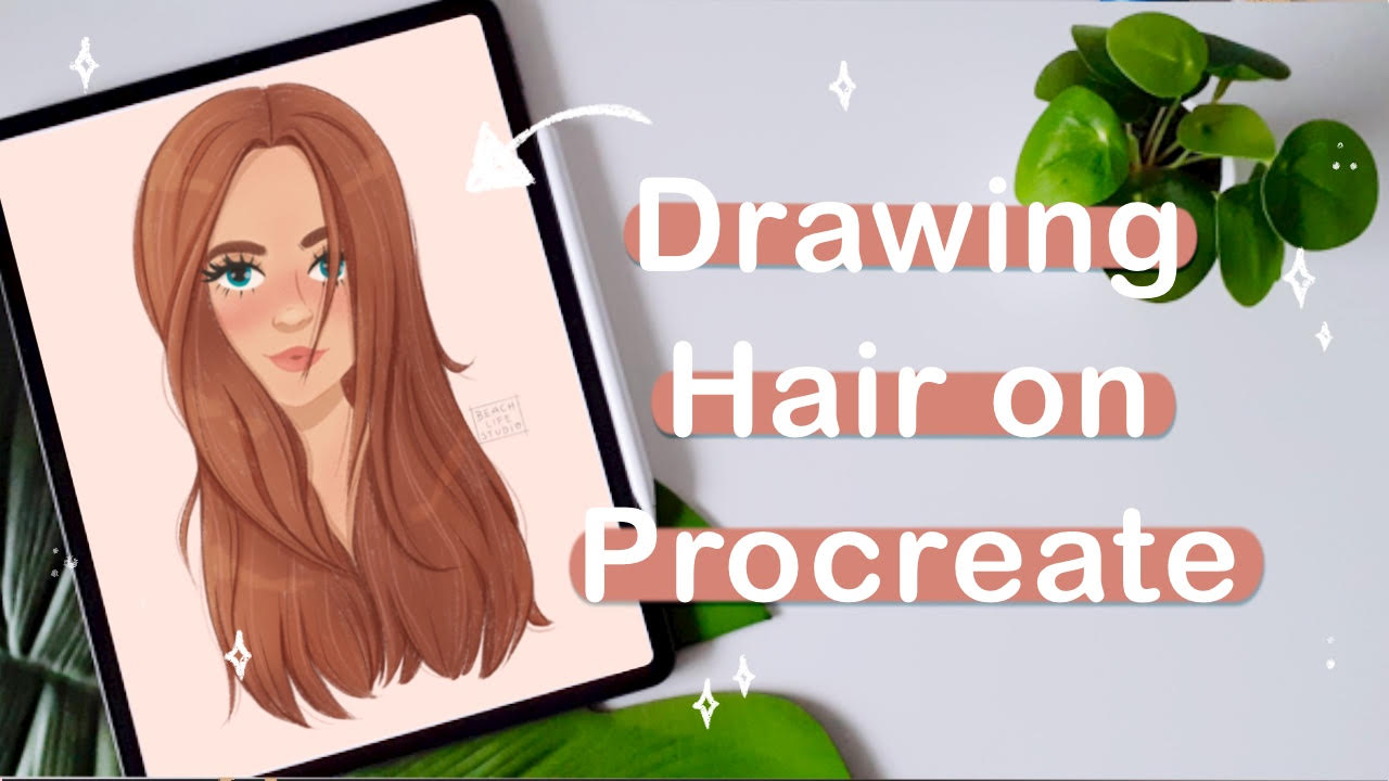 How to Draw and Colour Hair in Procreate Digital Illustration Beach