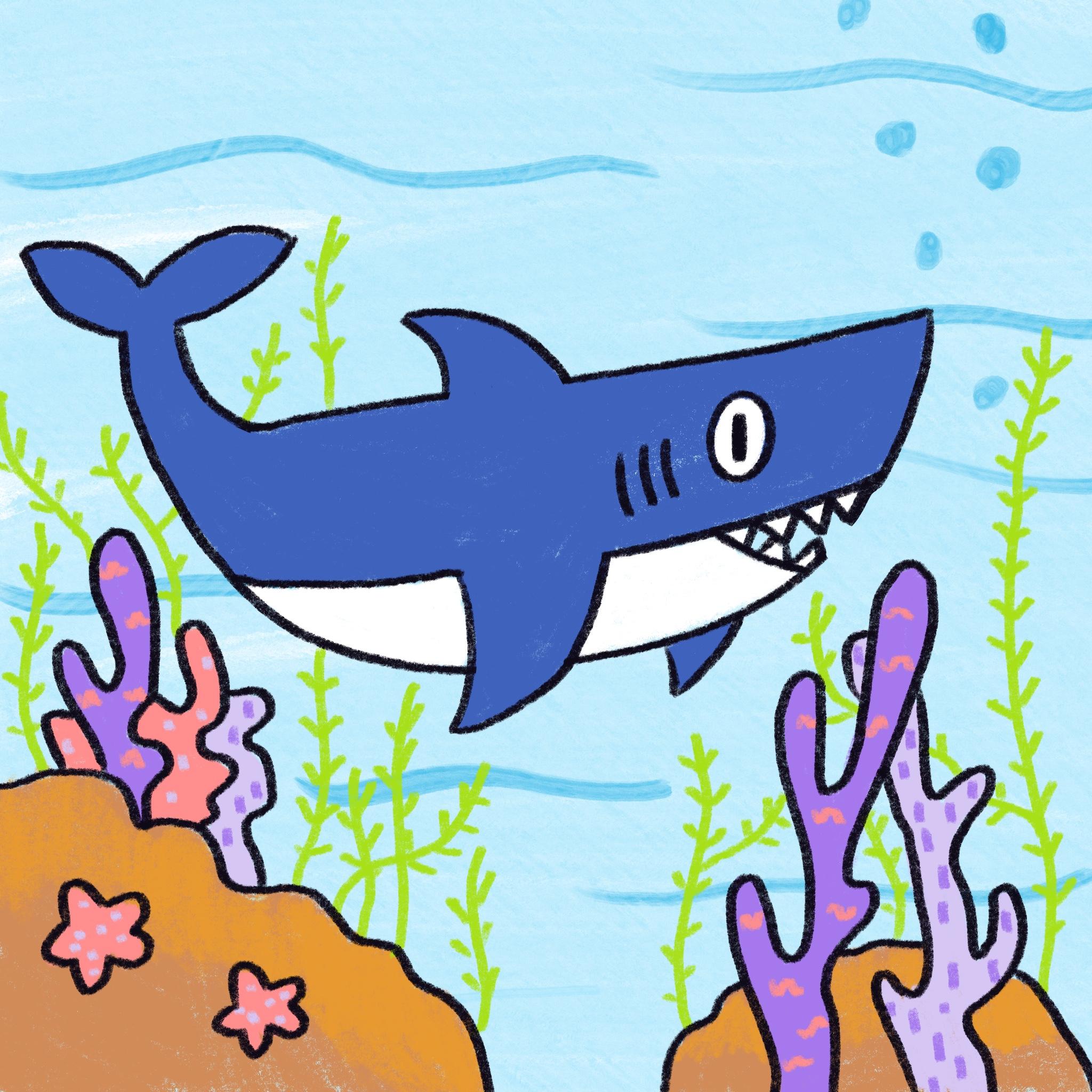 Draw Sea Animals in Procreate: Easy Shark Tutorial for Kids and ...