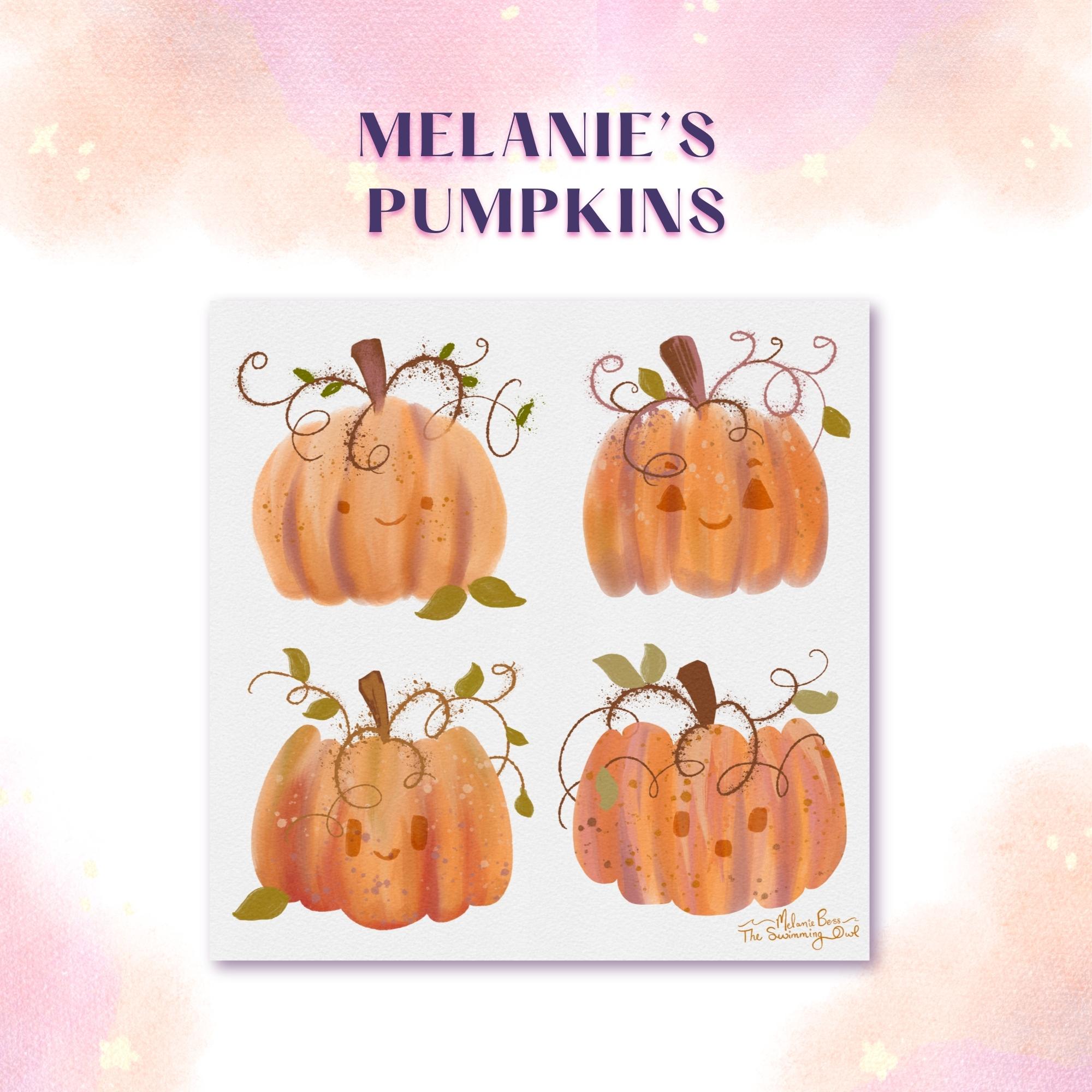 Pink Pumpkin Stack Art Print | Liesel Anne Studios, image size:2000x2000