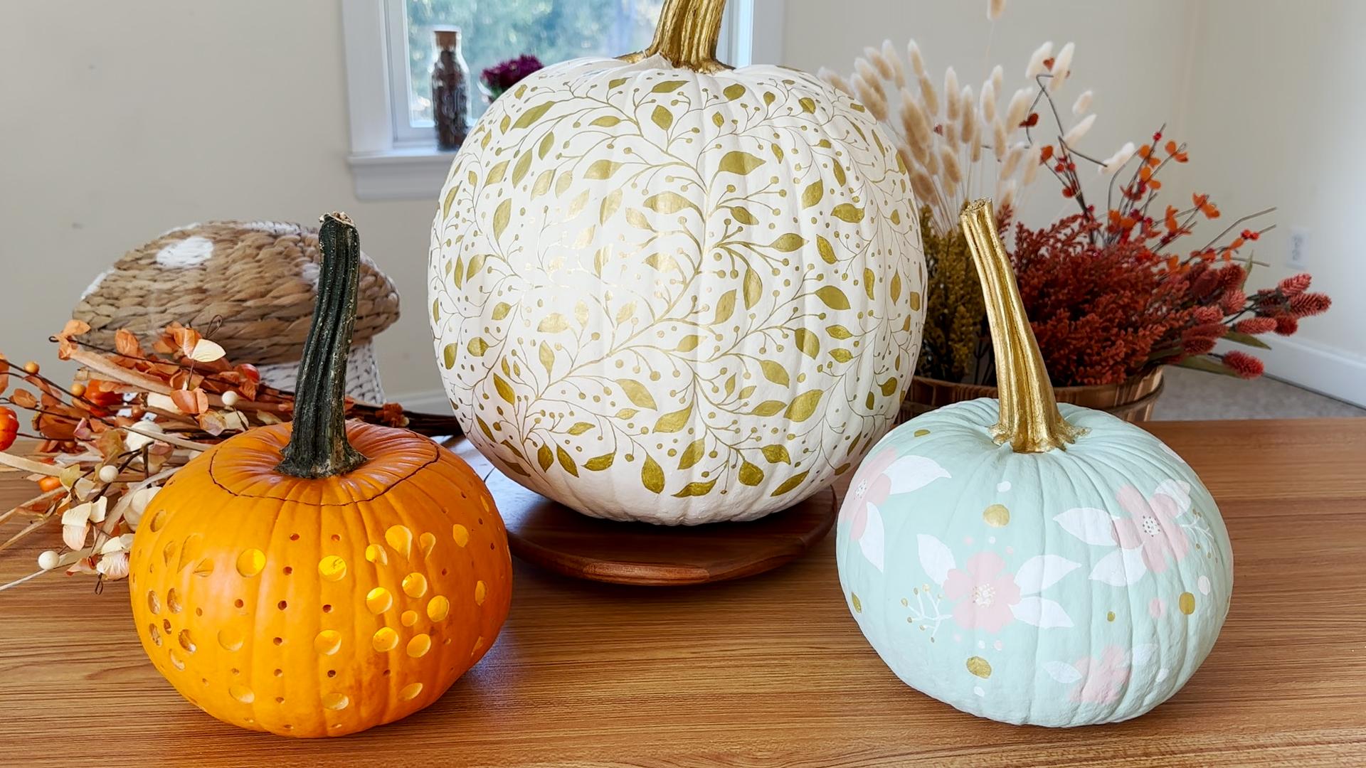 Cinzeladura de abóbora e pintura: 9 ideias criativas de decoração para o  outono e o Halloween | Flori Fama | Skillshare, image size:1920x1080