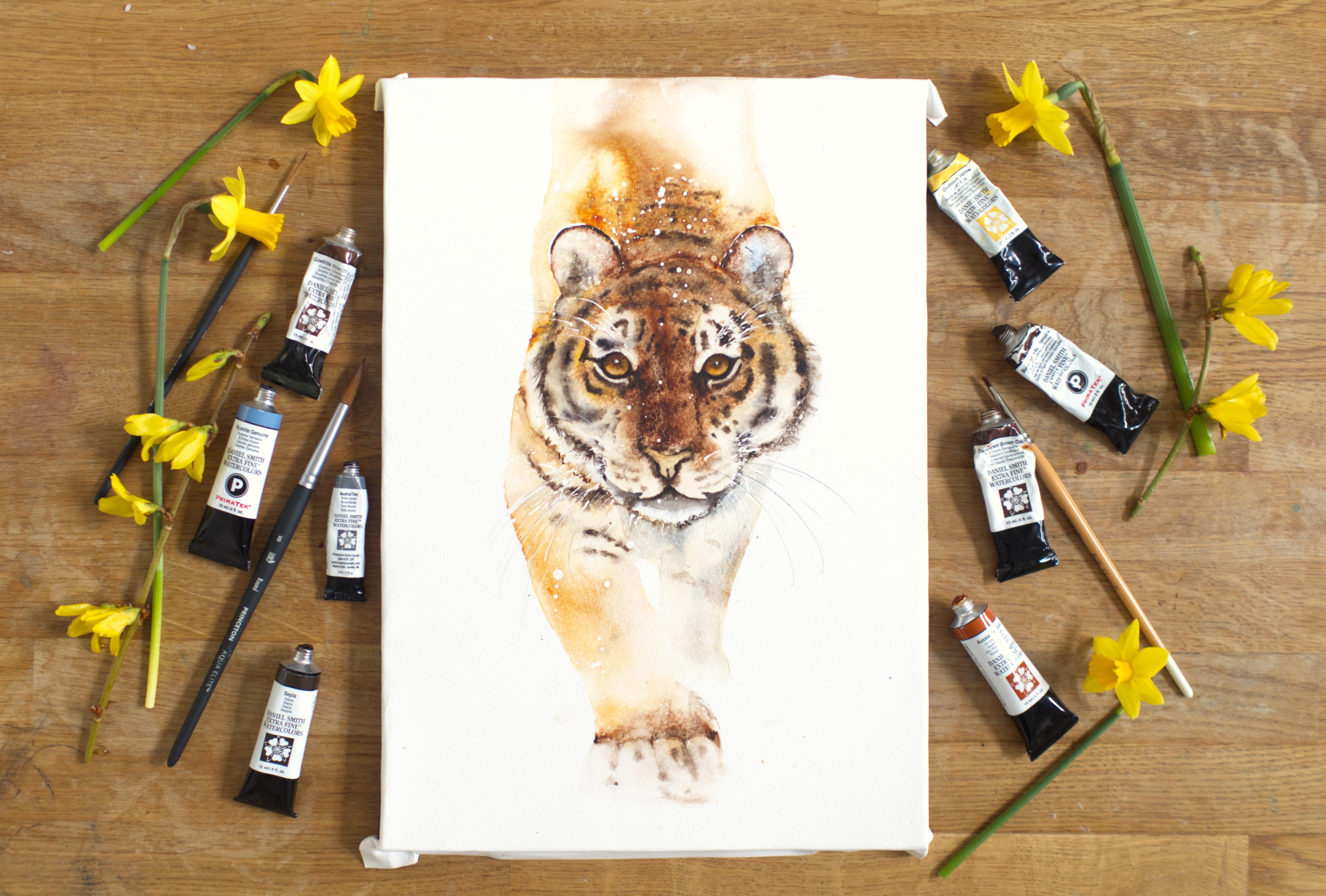 Tiger. A Free-Flow Watercolour Masterclass with Jane Davies, Jane Davies