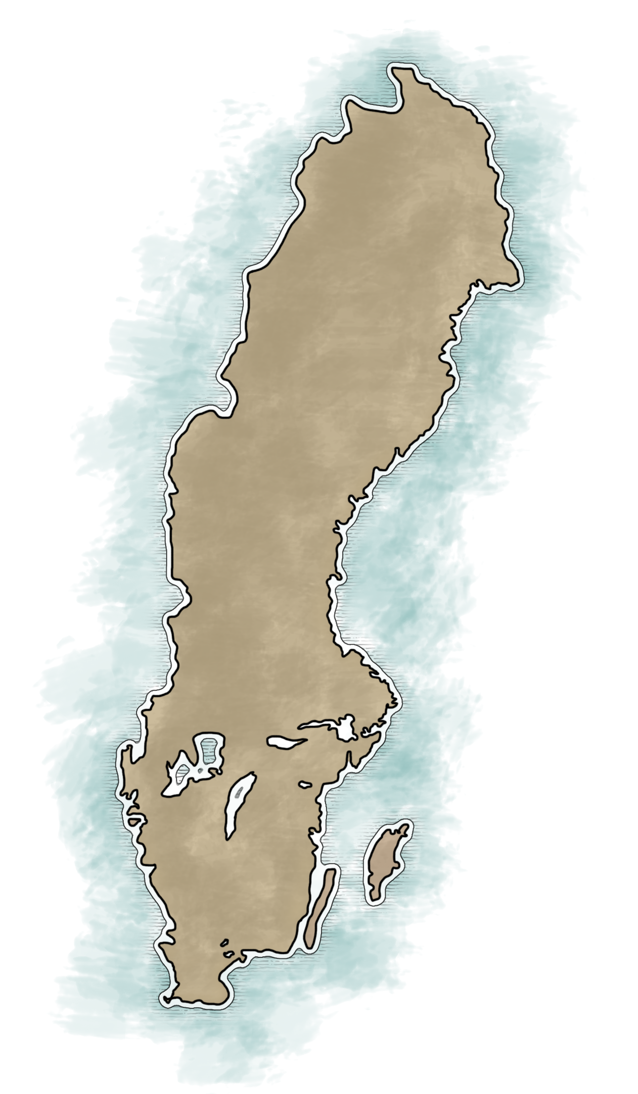 Sweden Fantasy Map - 1 - student project