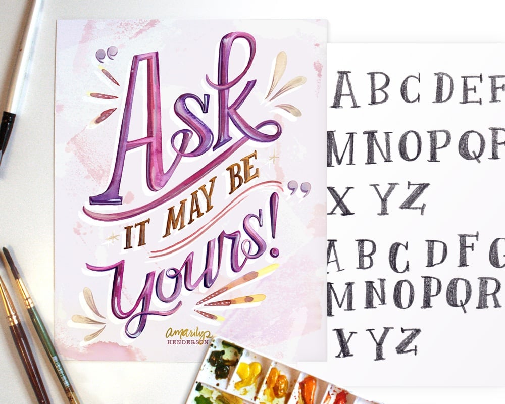 Watercolor Lettering - Serifs