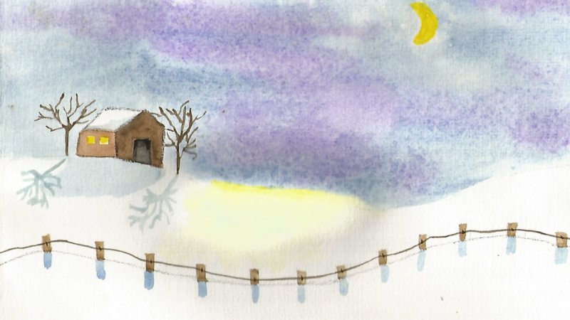 Watercolour Lesson 7 - Winter cabin with Doris Charest