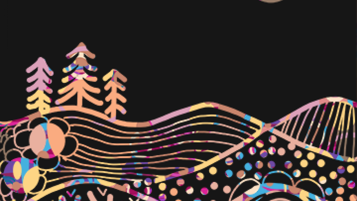 African Motif and Mountain Scene - student project