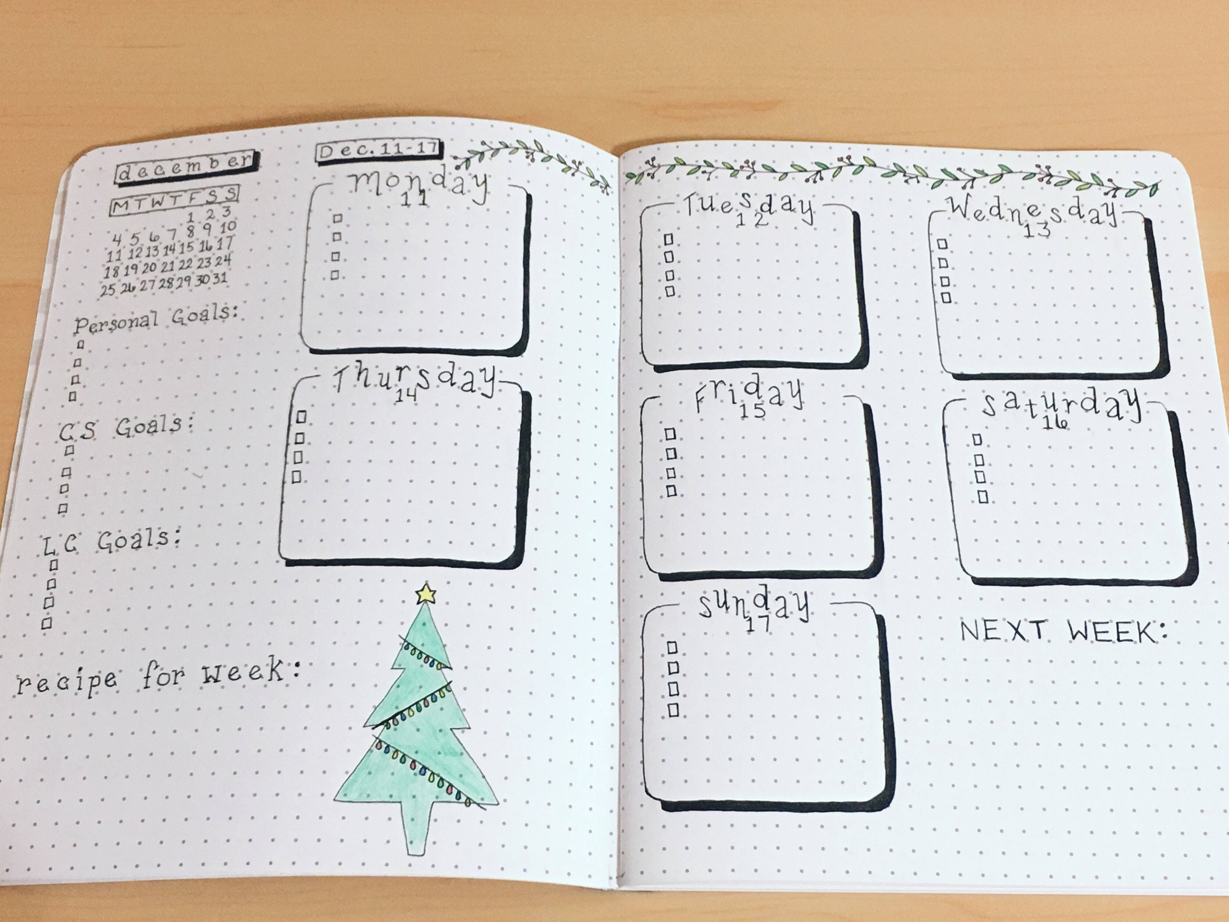 December weekly spread - student project