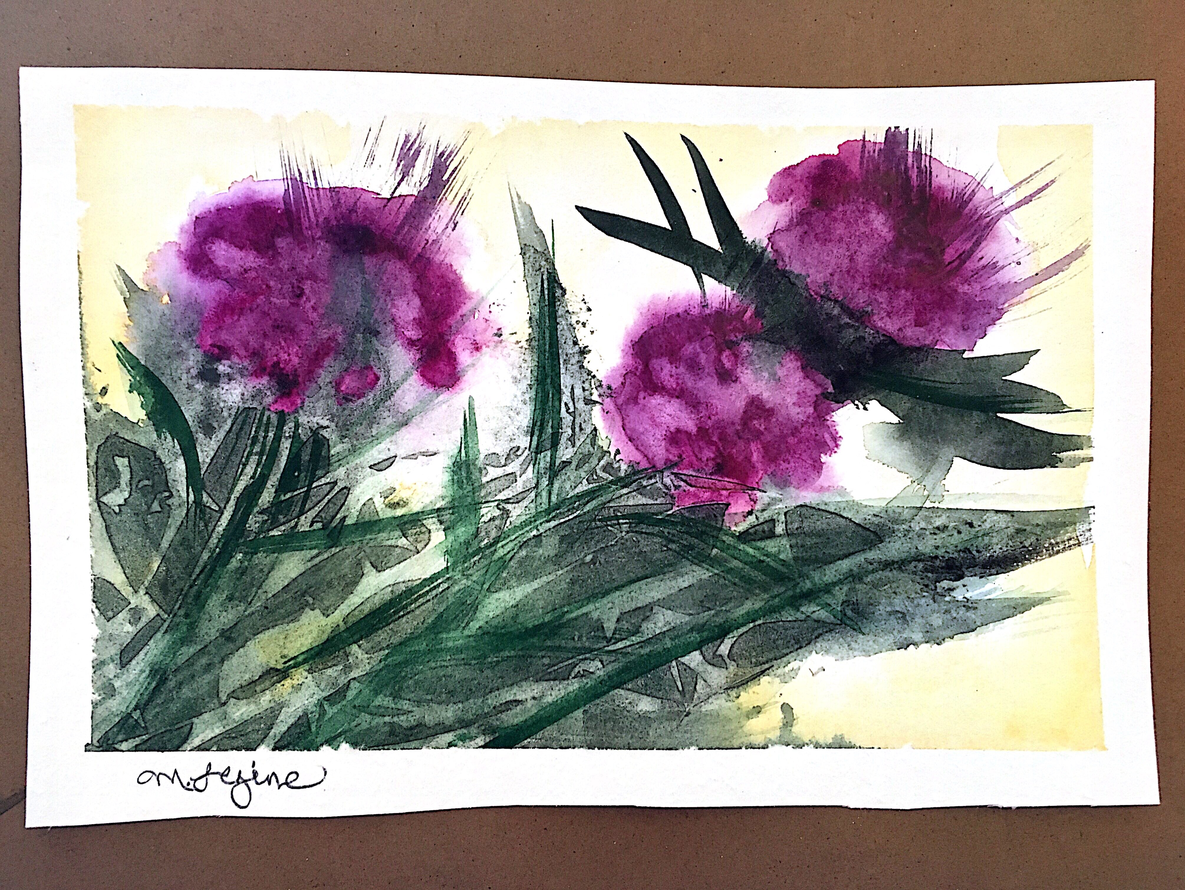 Thistle Painted Loosely - student project
