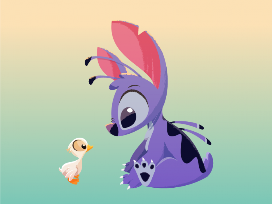 duck lilo and stitch