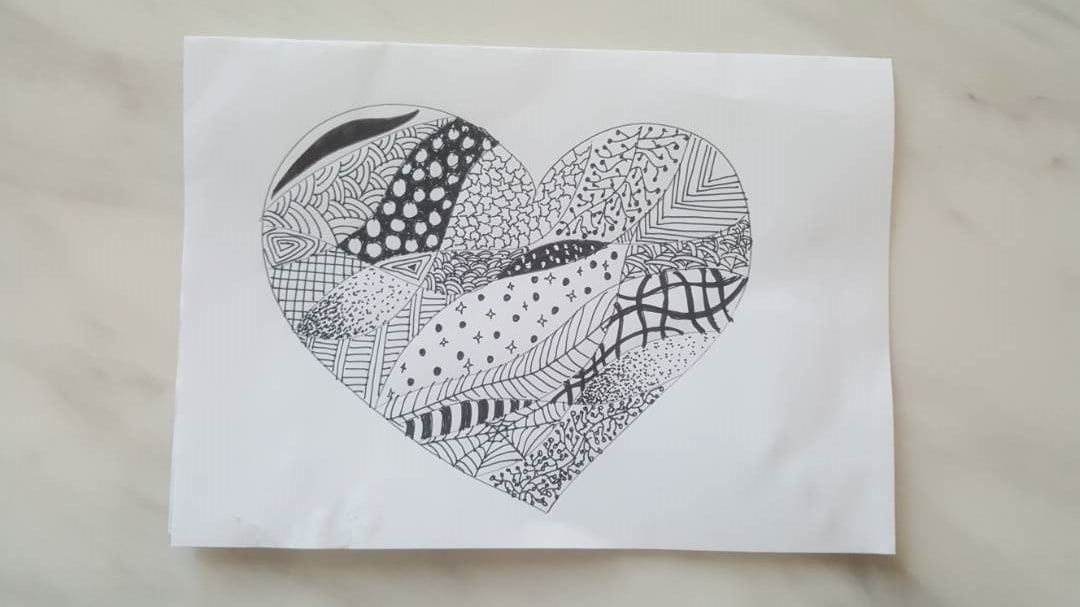 Line Art Love Shape - student project