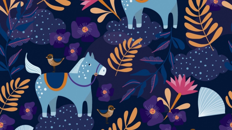 Blue Horse Pattern