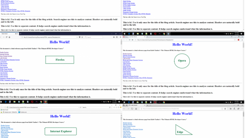 2020 HTML5 Reference Page