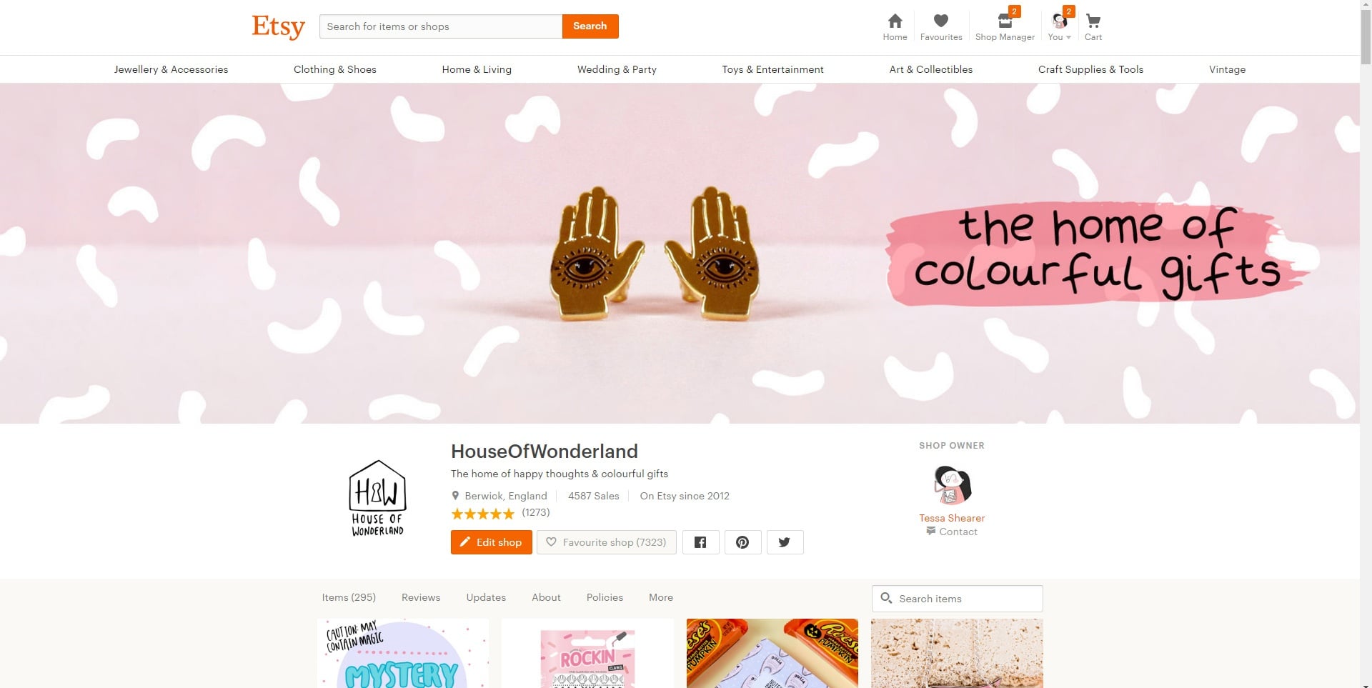 Etsy // House Of Wonderland - student project
