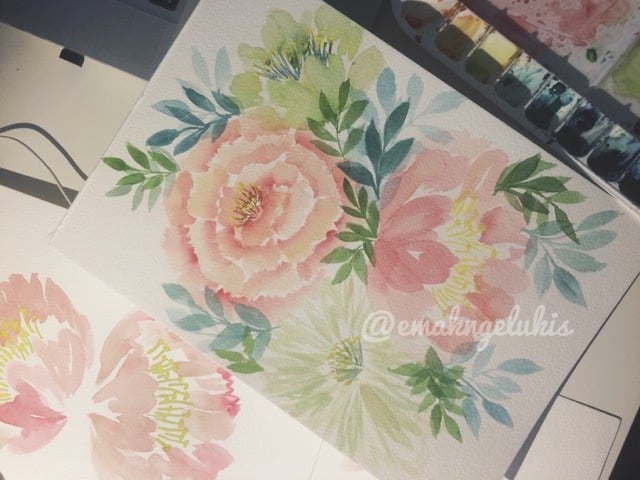 peony in 3 ways - student project