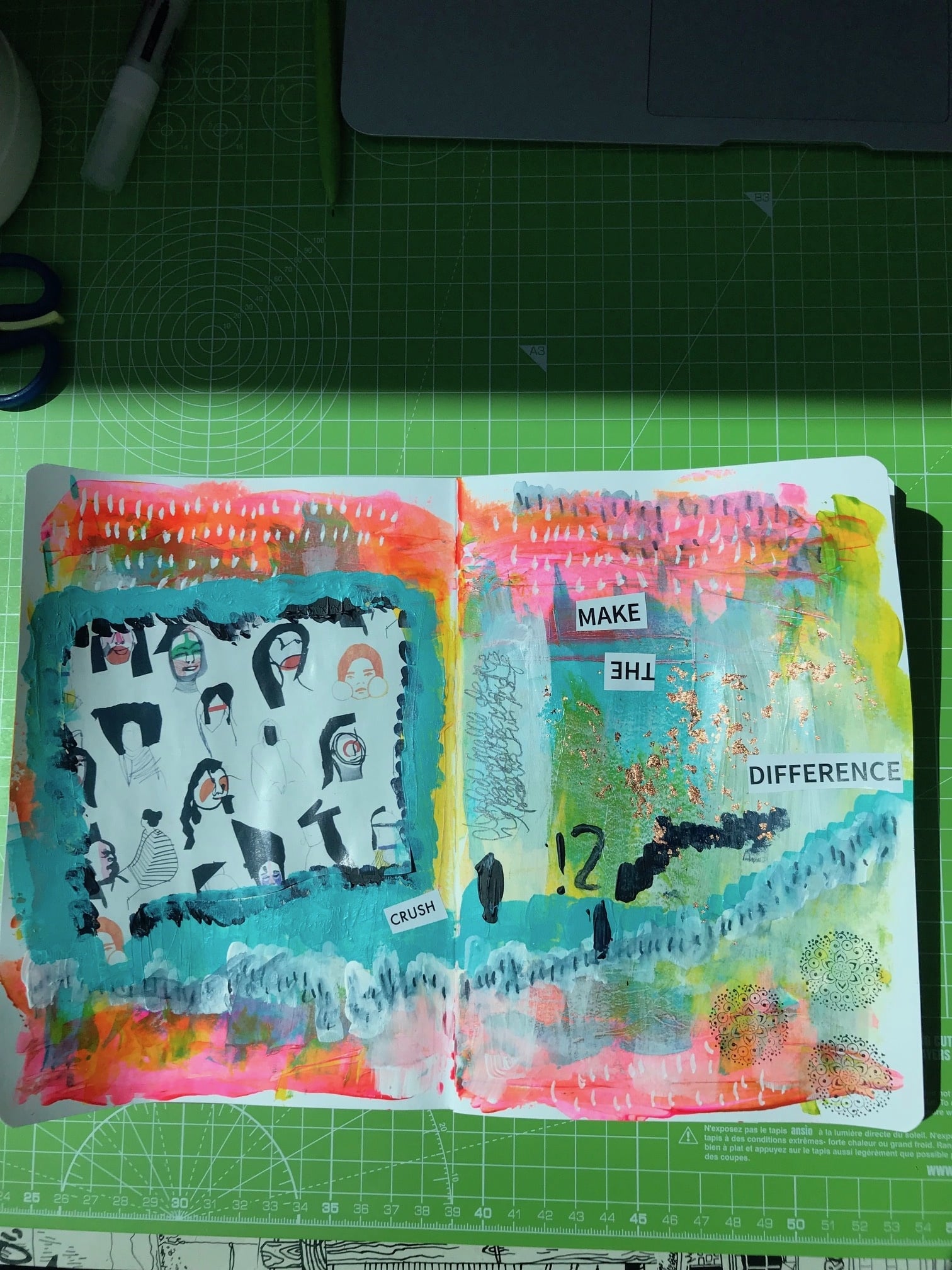 My first attempt to art journaling... - student project