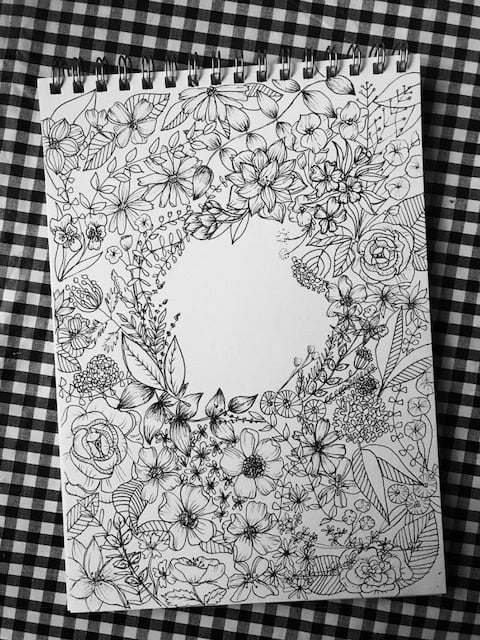Floral Illustration: Composition Meets Negative Space - student project