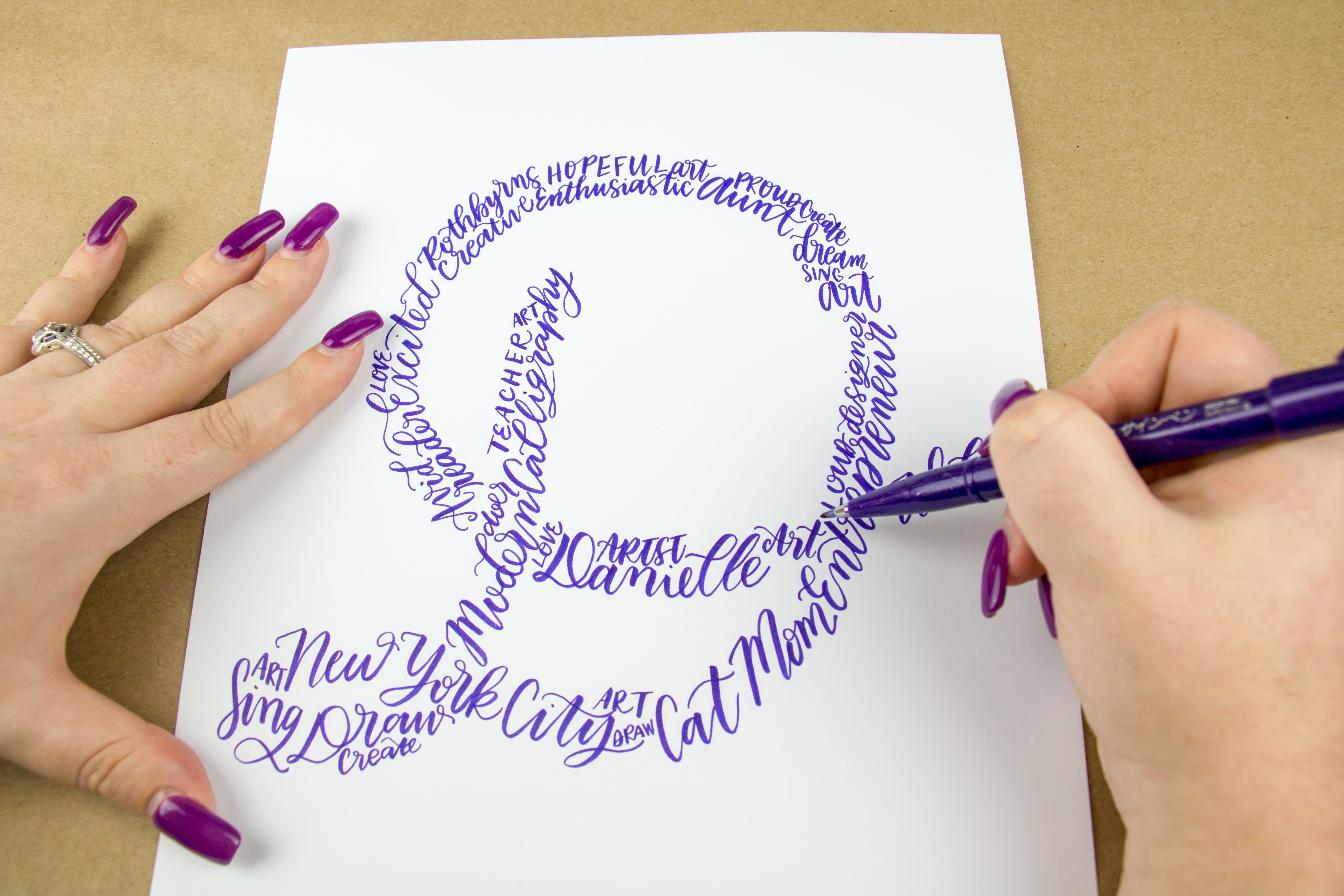 Modern Calligraph Silhouette Class Project - student project