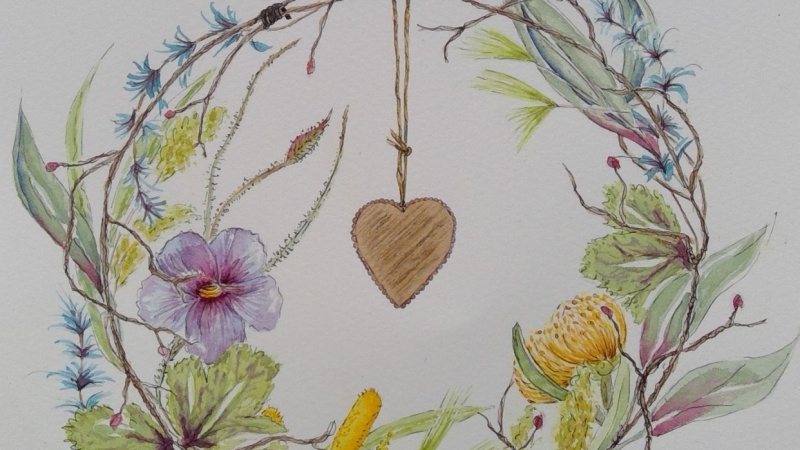 Wildflower & Leaves Wreath