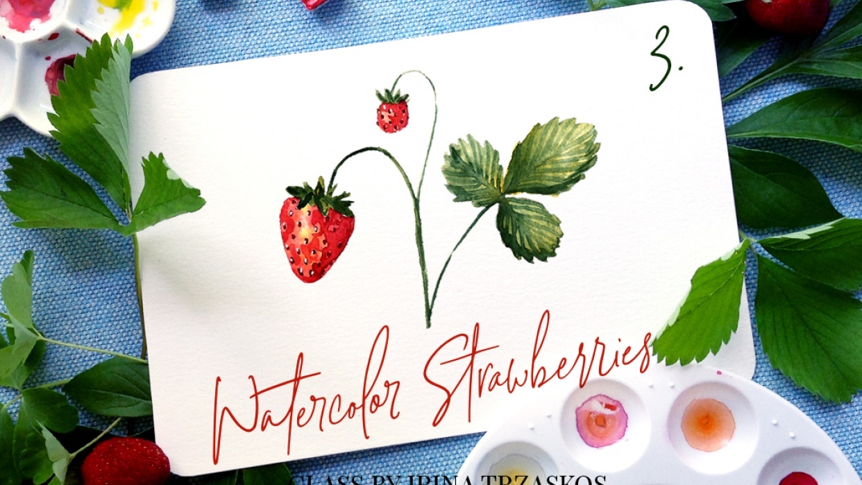 Watercolor Strawberries {Sample Project} - student project