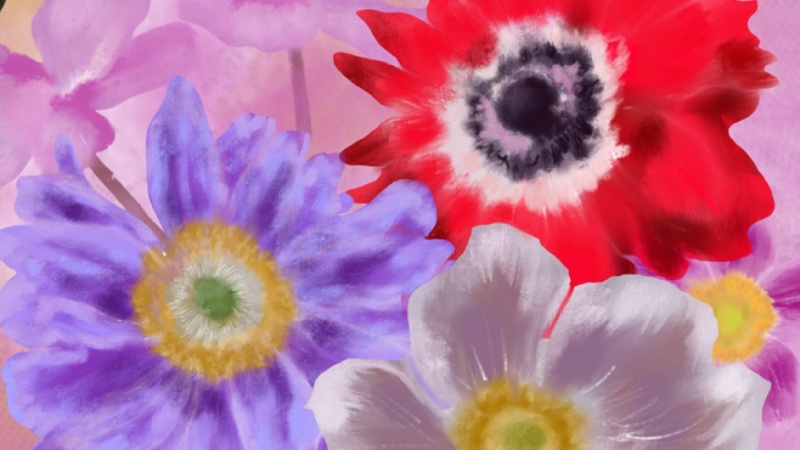 Floral digital watercolor