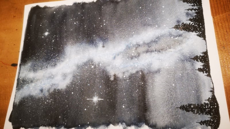Milky Way watercolour attempt