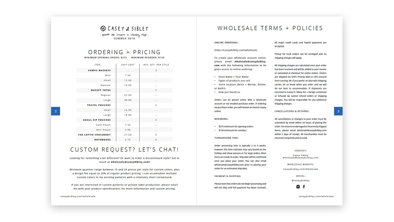 View my Linesheet/Catalog doc online! - student project