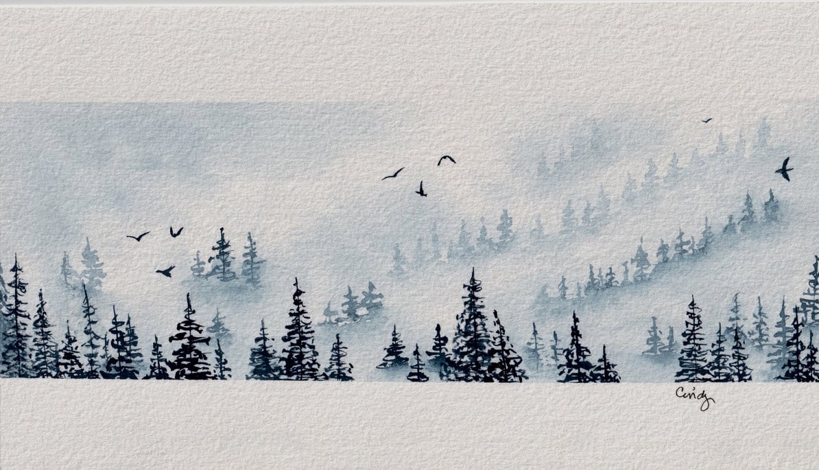 Cindy’s Misty Pines in Indigo - student project