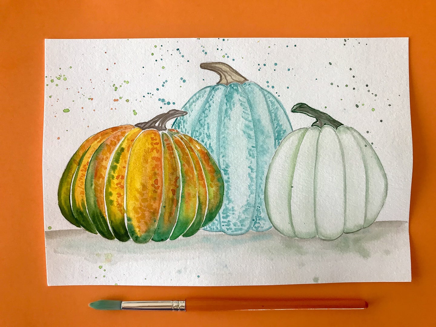 Watercolor Pumpkins - student project