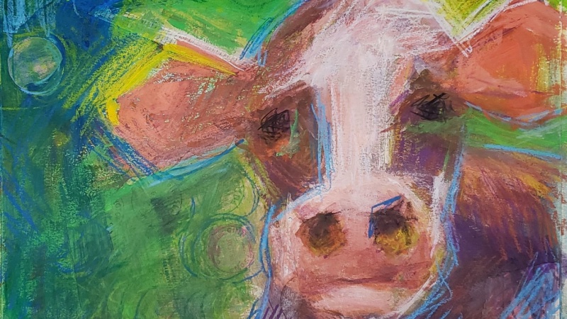 Expressive Cow Painting 1