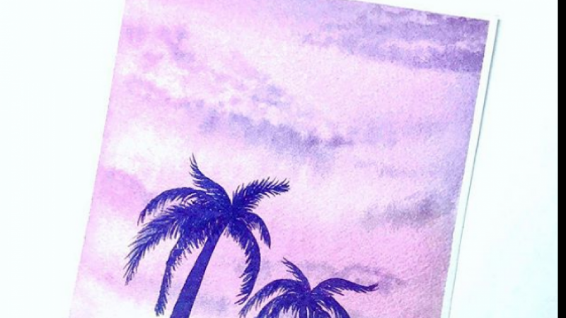 Watercolor sunset