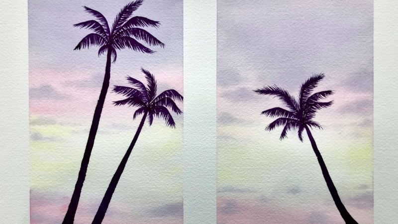 Emma's Watercolour sunset