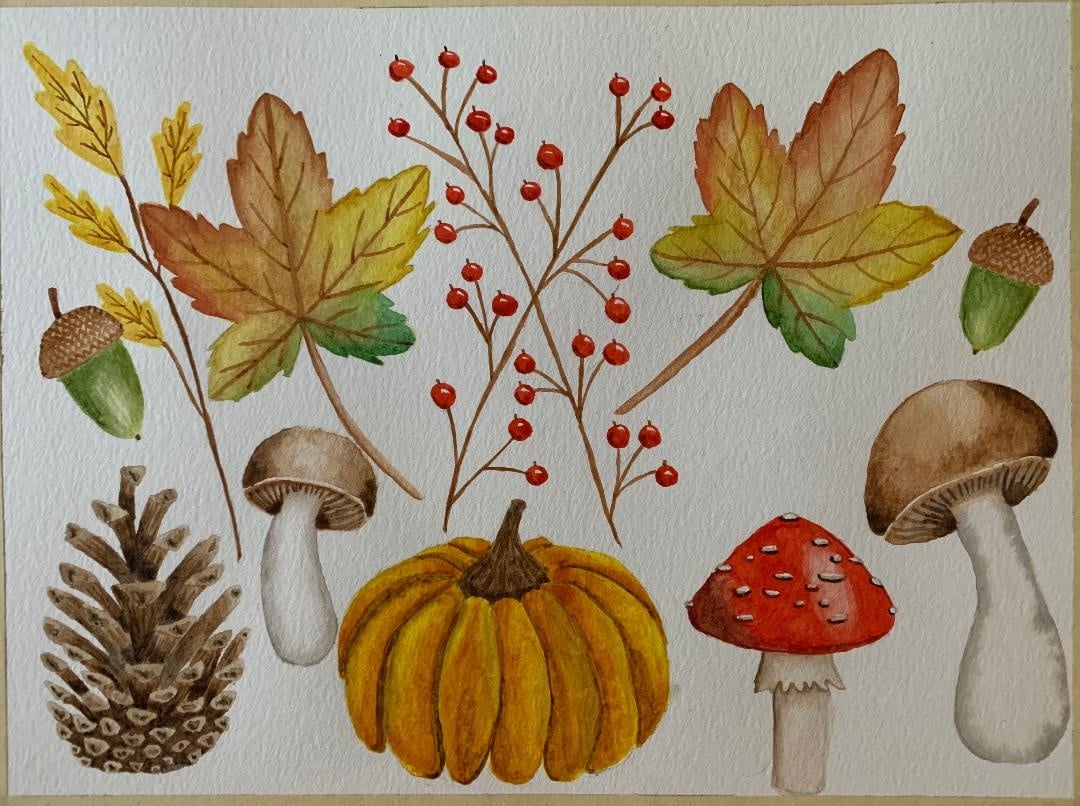 Autumn in Watercolor - student project