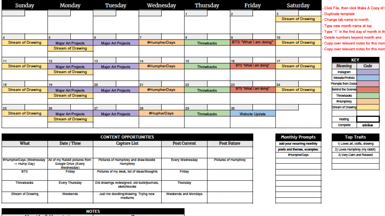 Donna's Content Calendar - student project