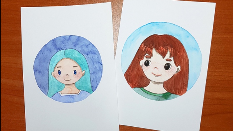 watercolor character