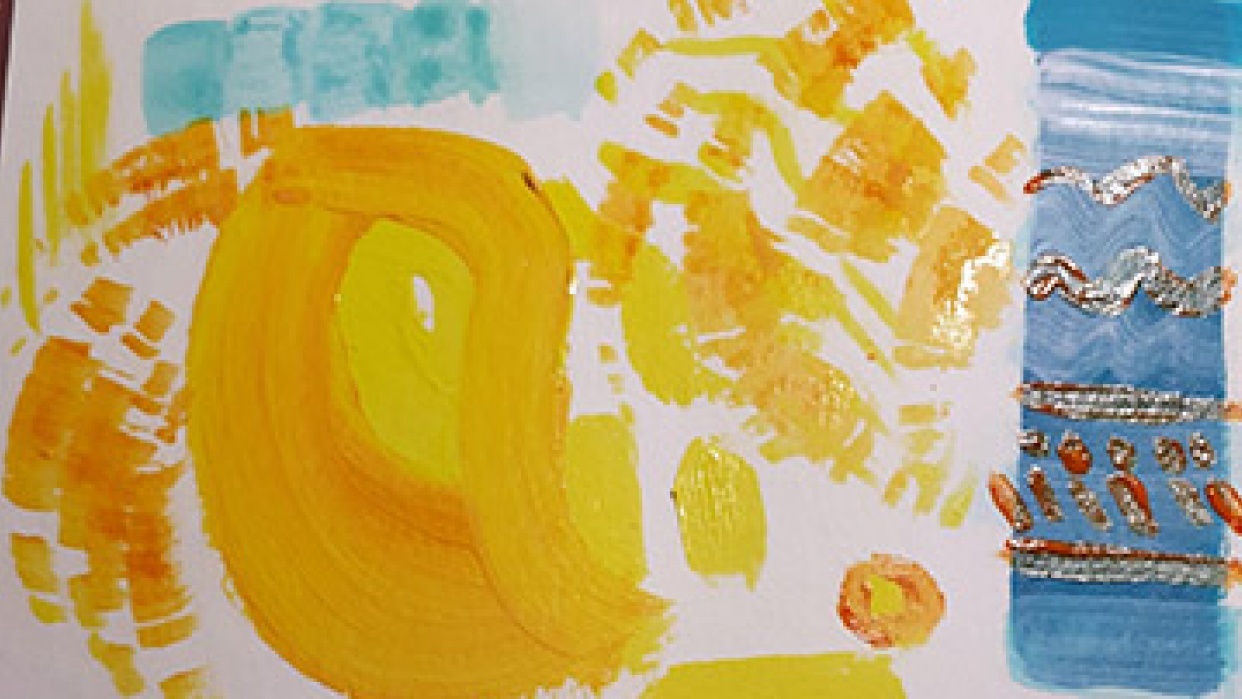 Acrylic color & brush play - student project