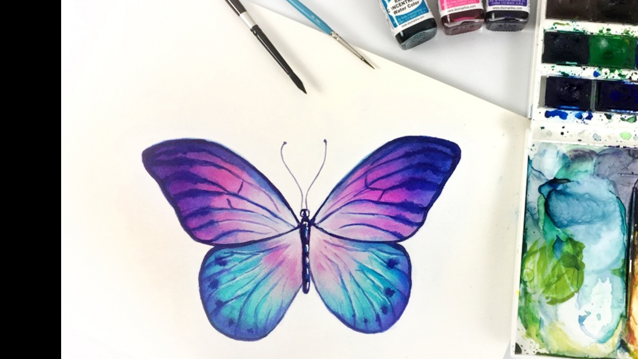 Final Butterfly with Glazing Technique - student project