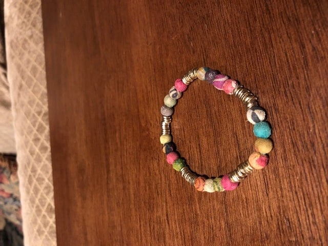 Kantha bead bracelet - student project