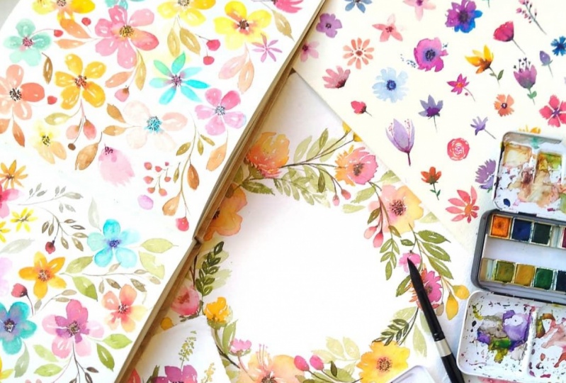 Watercolor Loose florals
