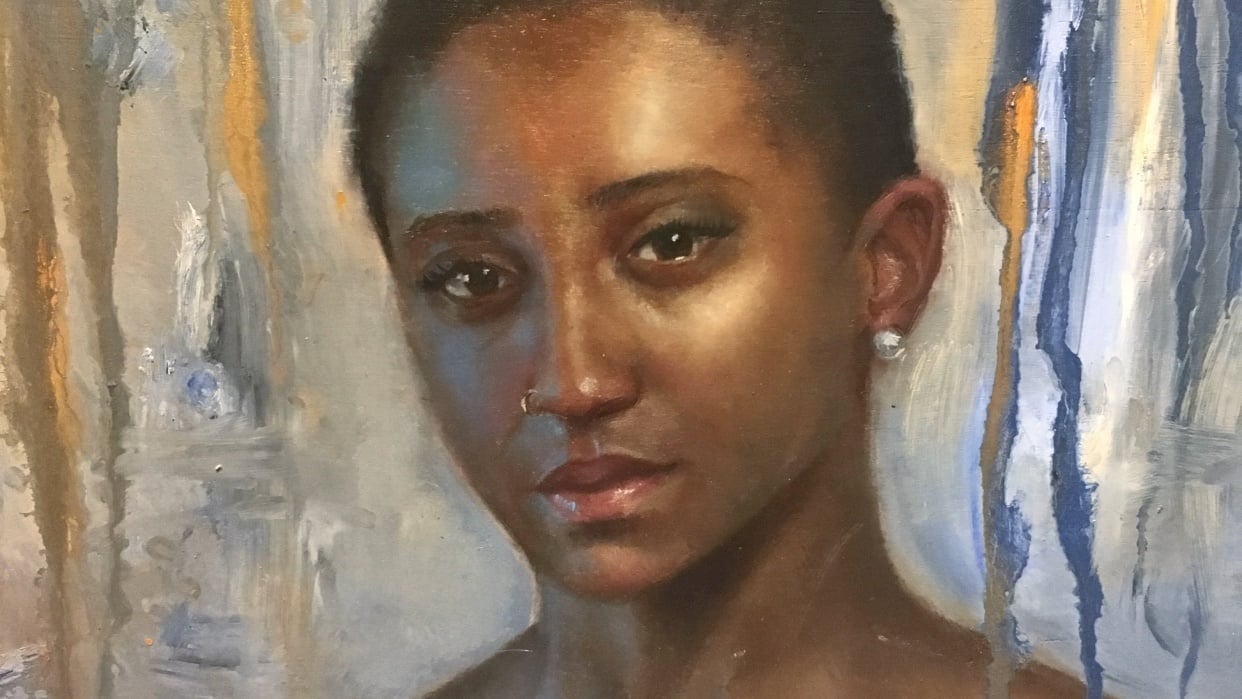 Portrait painting with Kristy - student project