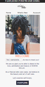 #ATARABAE - Welcome Series Email Top - student project