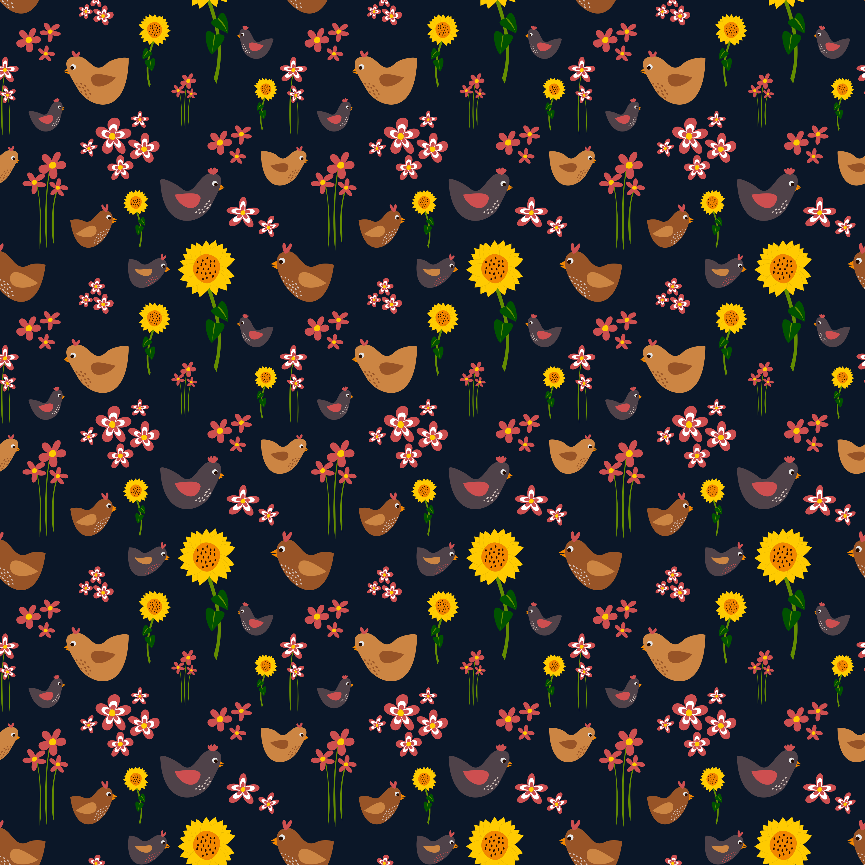 Sunflowers and chickens - student project