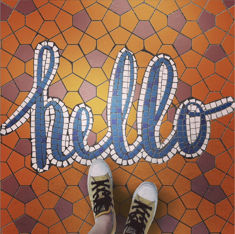 Hello Hand Lettering as a Fauxsaic - student project