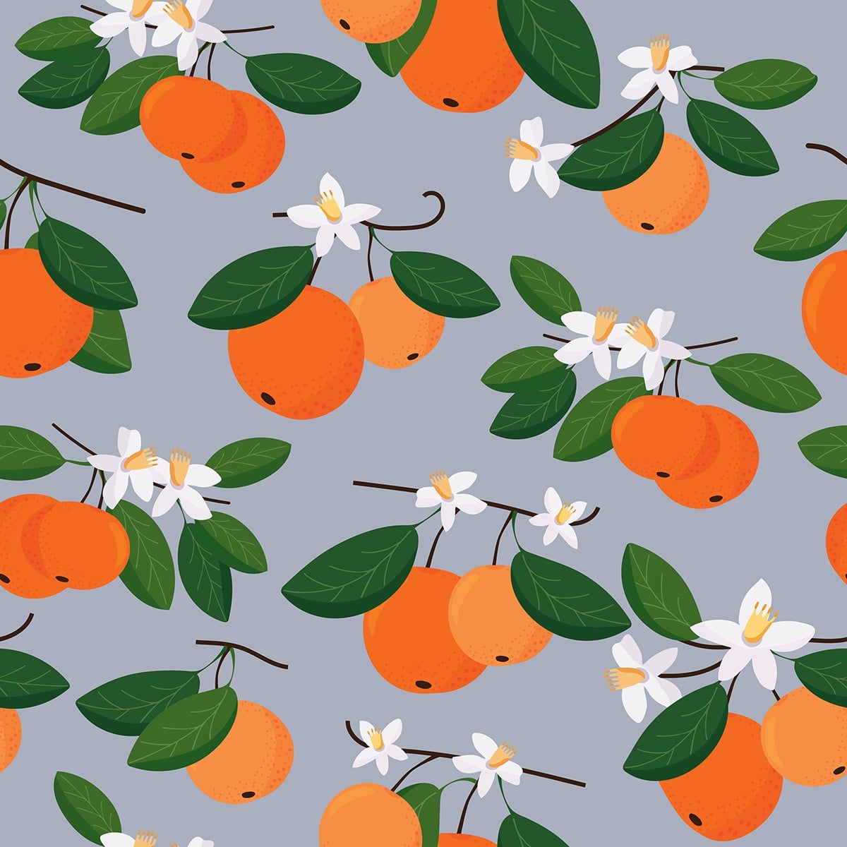 seamless patterns with mandarins